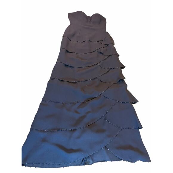 Jovani Navy Strapless Gown - Size 8 - Picture 9 of 16